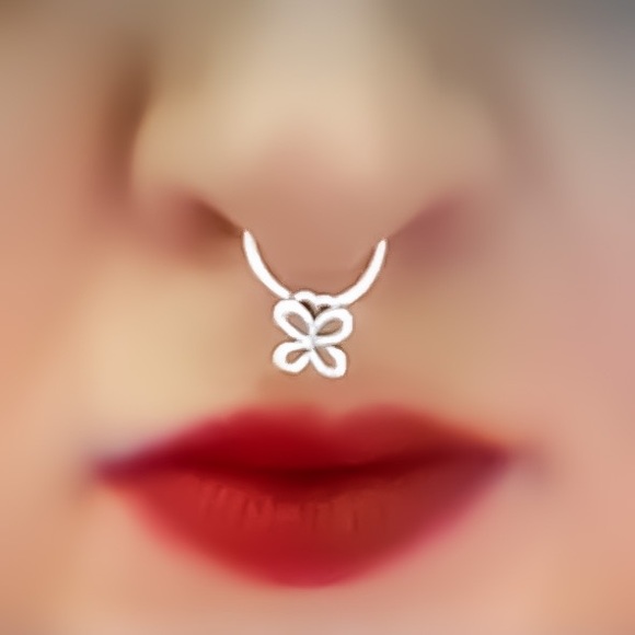 Cute 925 Sterling Silver Butterfly Septum Ring or Daith Cartilage Hoop Earring - Picture 1 of 5